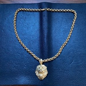 Gold Lion Pendant Necklace